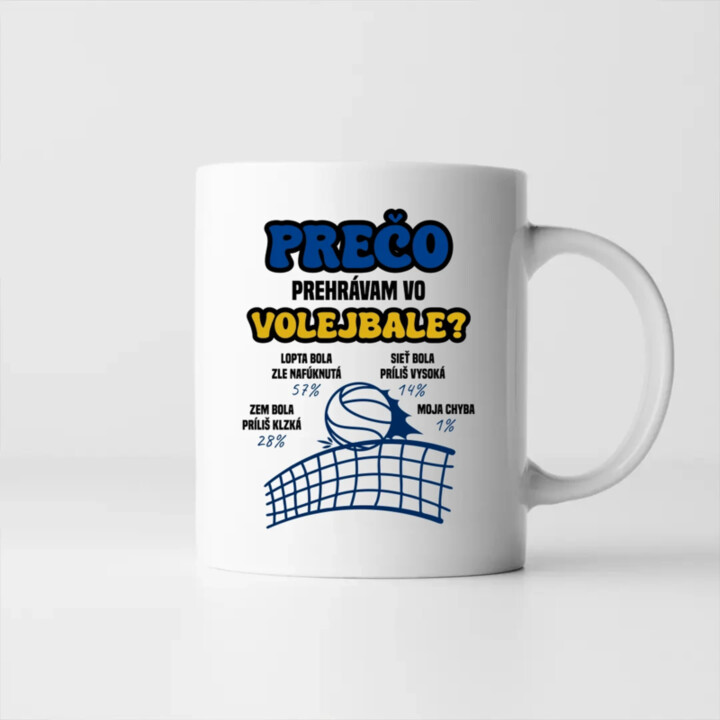Prečo prehrávam vo volejbale?   - keramický hrnček s potlačou