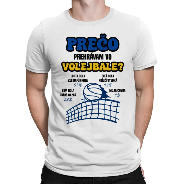 Prečo prehrávam vo volejbale?   - pánske tričko s potlačou