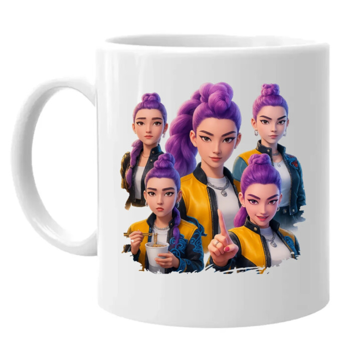 Rumi - pre fanúšikov Rumi Huntrix Kpop Demon Hunters - keramický hrnček s potlačou