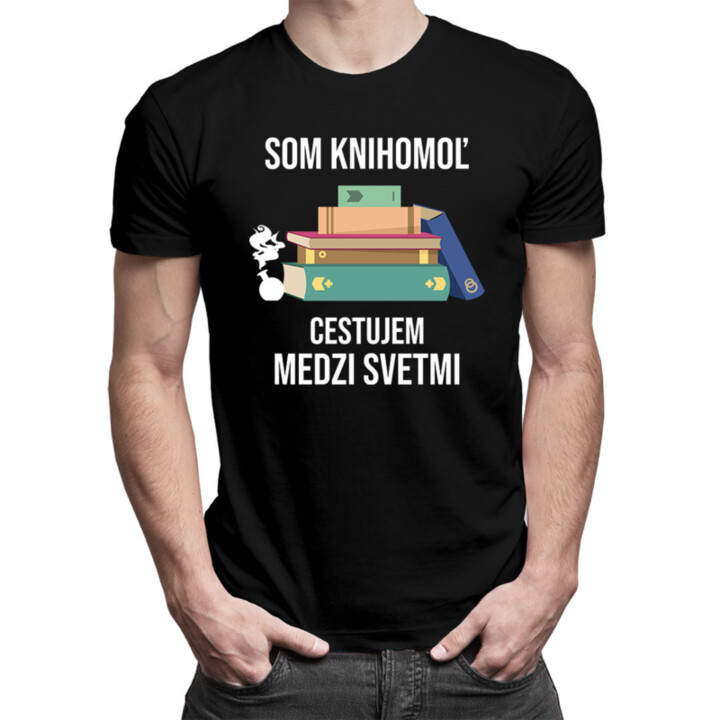 Som knihomoľ, cestujem medzi svetmi - pánske  tričko s potlačou