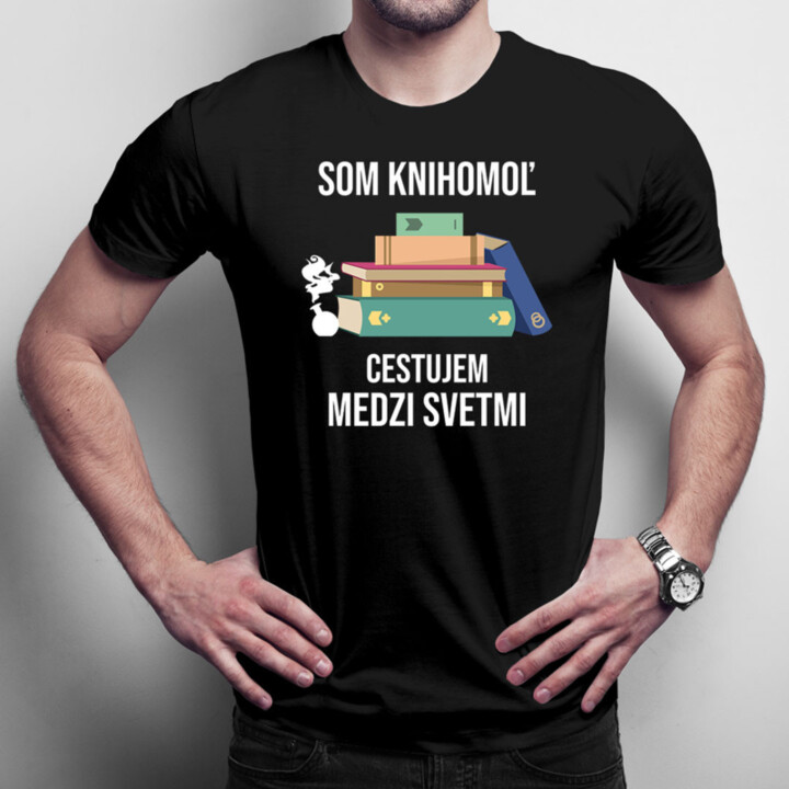 Som knihomoľ, cestujem medzi svetmi - pánske  tričko s potlačou