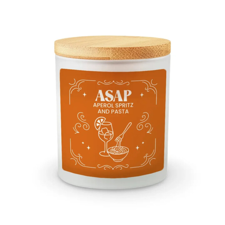 ASAP - Aperol spritz and pasta - vonná svieca s potlačou