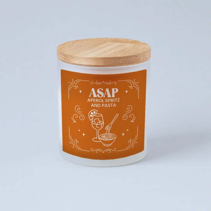 ASAP - Aperol spritz and pasta - vonná svieca s potlačou