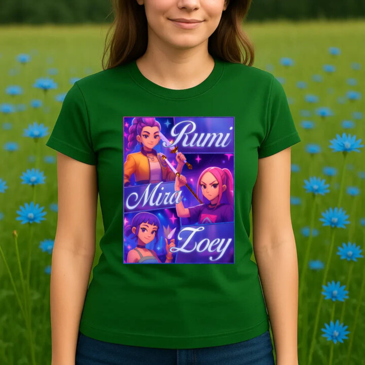 Rumi, Mira a Zoey - dámske tričko s potlačou