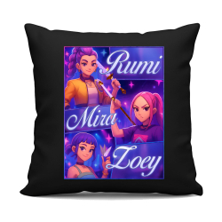 Rumi, Mira a Zoey - čierny vankúš s potlačou