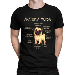 Anatómia mopsa - pánske tričko s potlačou