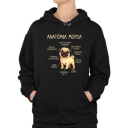 Anatómia mopsa  - dámska mikina s potlačou