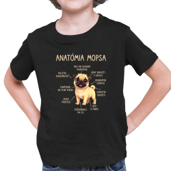 Anatómia mopsa - detské tričko s potlačou