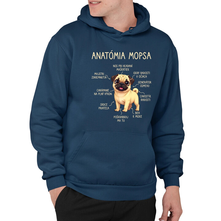 Anatómia mopsa  - pánska mikina s potlačou
