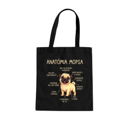 Anatómia mopsa - taška s potlačou