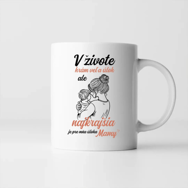 V živote hrám veľa úloh, ale najkrajšia je pre mňa úloha mamy - keramický hrnček s potlačou