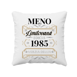 Limitovaná edícia: meno + rok narodenia (verzia delux) s potlačou - personalizovaný produkt - vankúš s potlačou