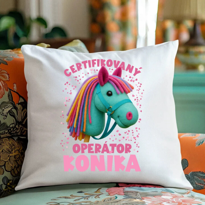Certifikovaný operátor koníka (hobby horse) - vankúš s potlačou