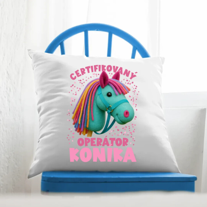 Certifikovaný operátor koníka (hobby horse) - vankúš s potlačou
