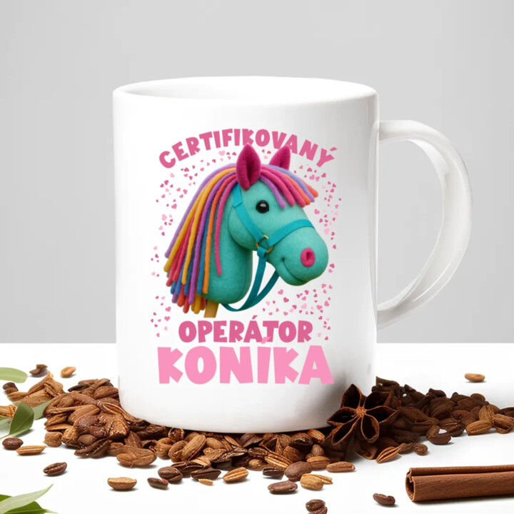 Certifikovaný operátor koníka (hobby horse) - keramický hrnček s potlačou