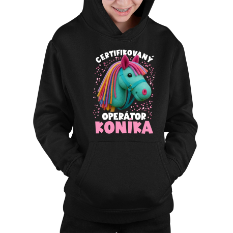 Certifikovaný operátor koníka (hobby horse) - detská mikina s kapucňou