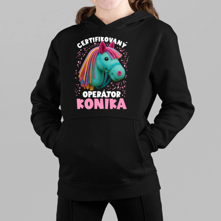 Certifikovaný operátor koníka (hobby horse) - detská mikina s kapucňou