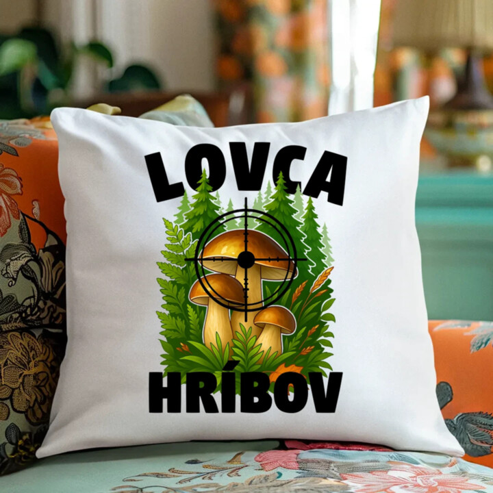 Lovca hríbov - vankúš s potlačou
