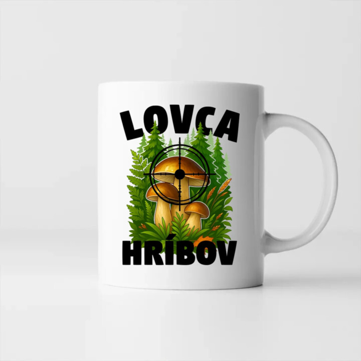 Lovca hríbov - keramický hrnček s potlačou
