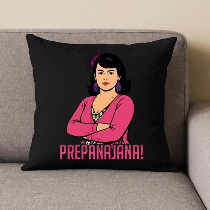Prepánajána! - pre fanúšikov seriálu Horná Dolná - čierny vankúš s potlačou