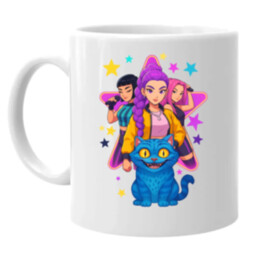 Rumi, Mira i Zoey - Huntrix v2 - keramický hrnček s potlačou pre fanúšikov huntrix kpop demon hunters