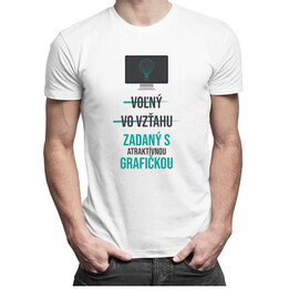 Voľný - Vo vzťahu - Zadaný s atraktívnou grafičkou - pánske tričko s potlačou