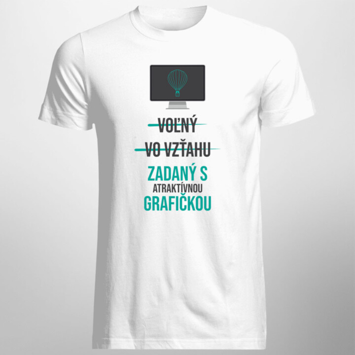 Voľný - Vo vzťahu - Zadaný s atraktívnou grafičkou - pánske tričko s potlačou