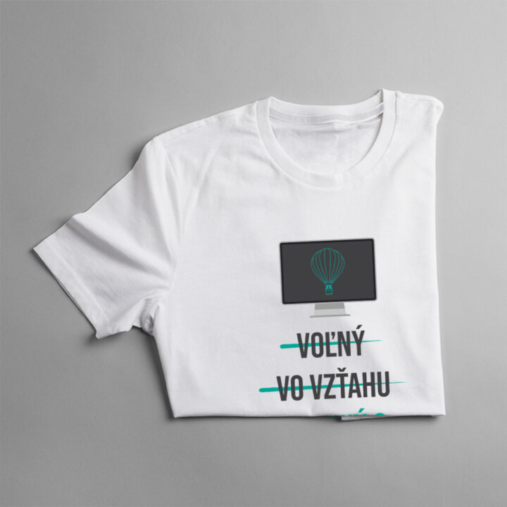 Voľný - Vo vzťahu - Zadaný s atraktívnou grafičkou - pánske tričko s potlačou