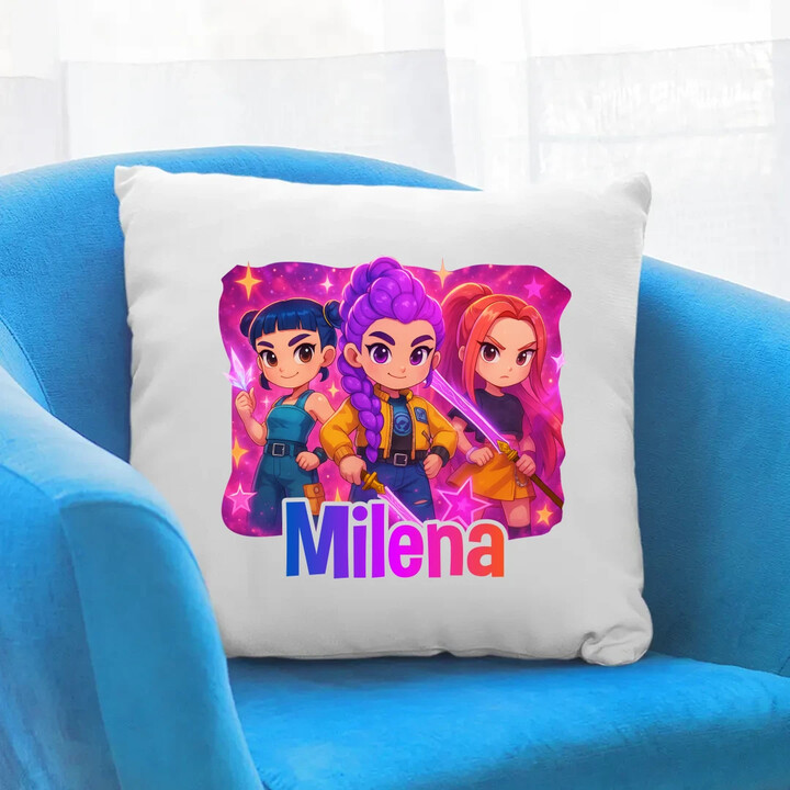 Huntrix s menom - vankúš s potlačou pre fanúšikov huntrix KPop Demon Hunters - personalizovaný produkt
