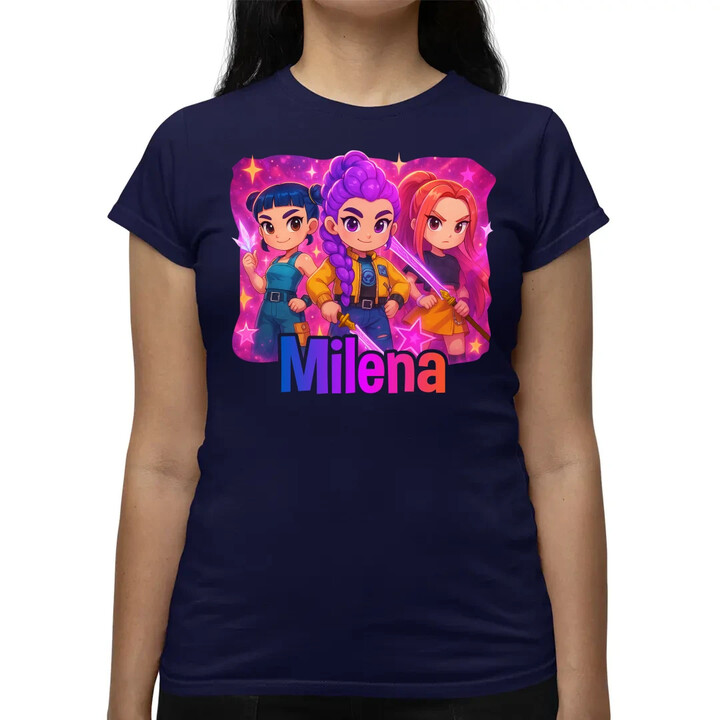 Huntrix s menom - dámske tričko s potlačou pre fanúšikov huntrix KPop Demon Hunters - personalizovaný produkt