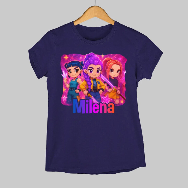 Huntrix s menom - dámske tričko s potlačou pre fanúšikov huntrix KPop Demon Hunters - personalizovaný produkt