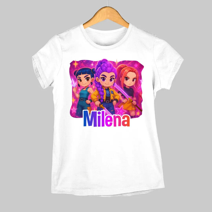 Huntrix s menom - dámske tričko s potlačou pre fanúšikov huntrix KPop Demon Hunters - personalizovaný produkt
