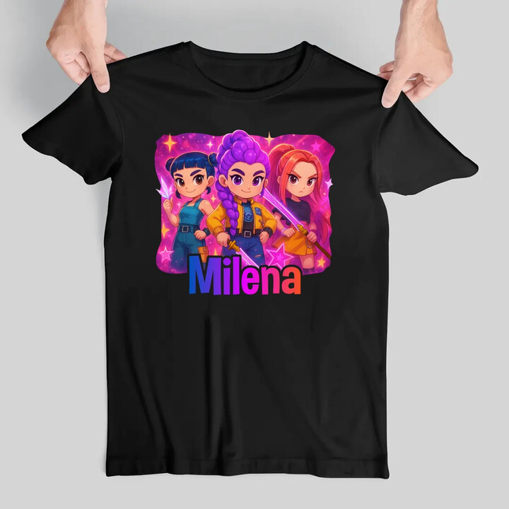 Huntrix s menom - pánske tričko s potlačou pre fanúšikov huntrix KPop Demon Hunters - personalizovaný produkt