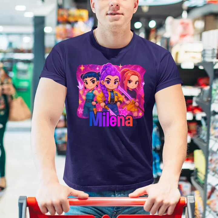 Huntrix s menom - pánske tričko s potlačou pre fanúšikov huntrix KPop Demon Hunters - personalizovaný produkt