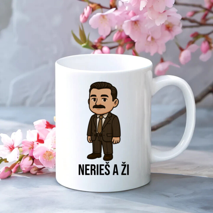 Nerieš a ži - keramický hrnček s potlačou