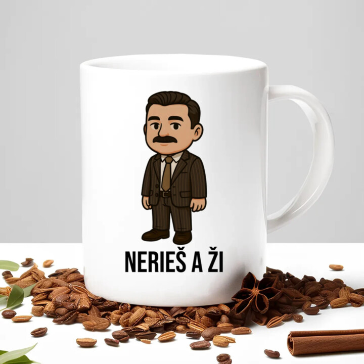Nerieš a ži - keramický hrnček s potlačou