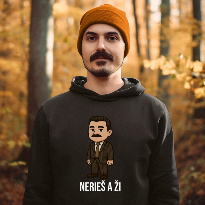 Nerieš a ži  - pánska mikina s potlačou