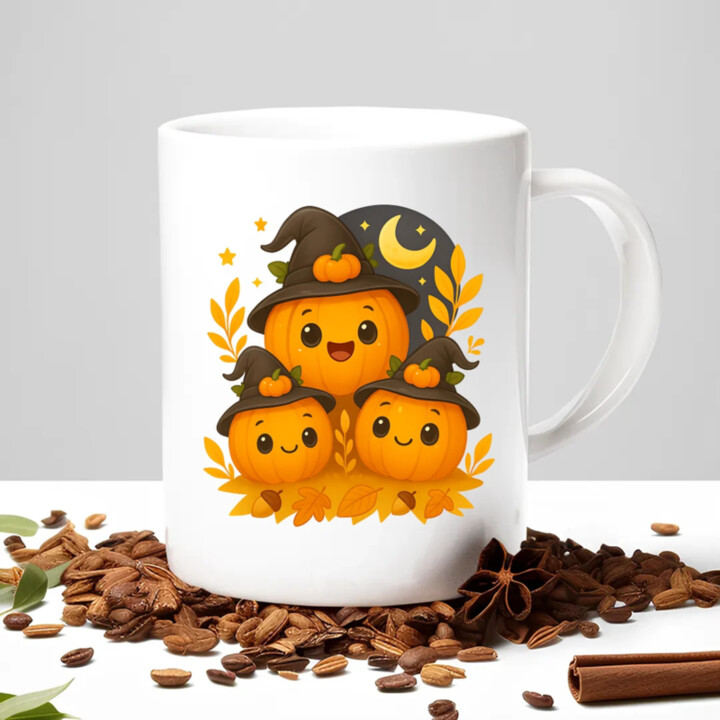 Deň tekvíc - halloween - tekvica - keramický hrnček s potlačou