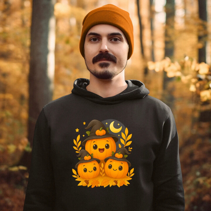 Deň tekvíc - halloween - tekvica  - pánska mikina s potlačou