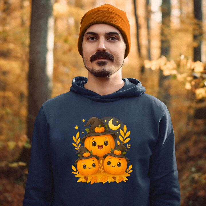 Deň tekvíc - halloween - tekvica  - pánska mikina s potlačou