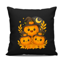 Deň tekvíc - halloween - tekvica - čierny vankúš s potlačou