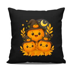 Deň tekvíc - halloween - tekvica - čierny vankúš s potlačou