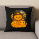 Deň tekvíc - halloween - tekvica - čierny vankúš s potlačou