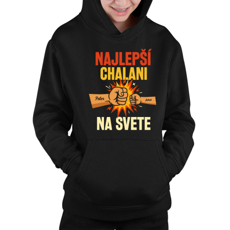 Najlepší chalani na svete – mená - detská mikina s kapucňou - personalizovaný produkt