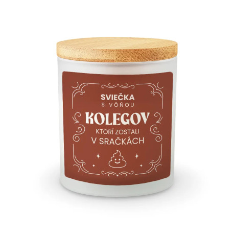 Sviečka s vôňou kolegov - vonná svieca s potlačou