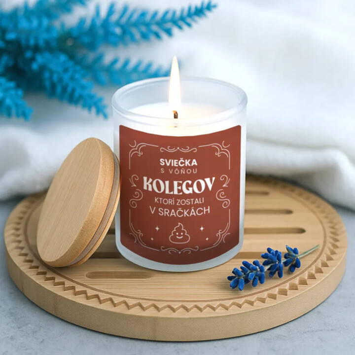 Sviečka s vôňou kolegov - vonná svieca s potlačou