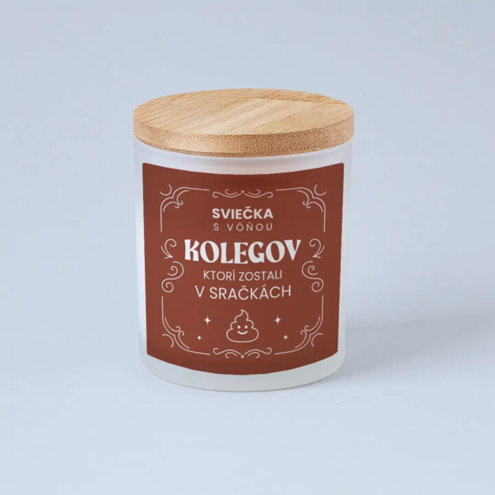 Sviečka s vôňou kolegov - vonná svieca s potlačou