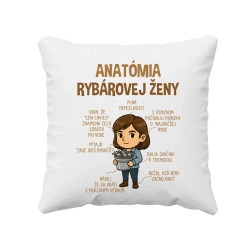 Anatómia rybárovej ženy - vankúš s potlačou