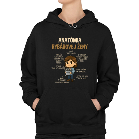 Anatómia rybárovej ženy  - dámska mikina s potlačou
