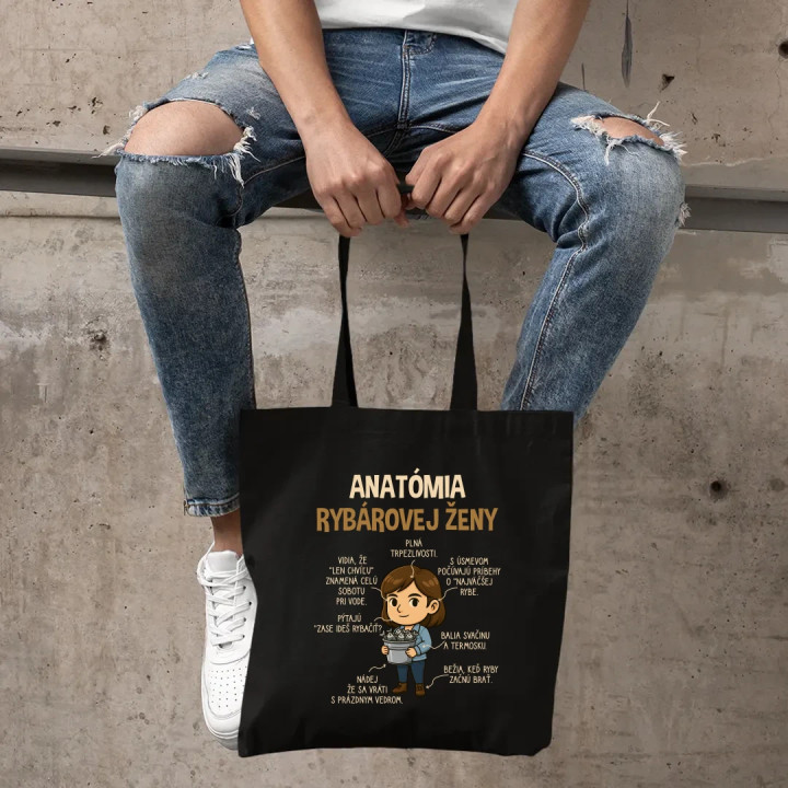 Anatómia rybárovej ženy - taška s potlačou